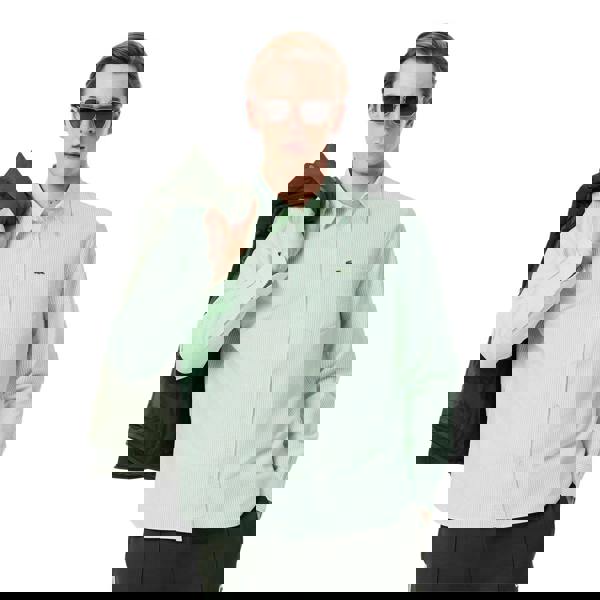 Lacoste Mens Striped Regular Shirt - White - 