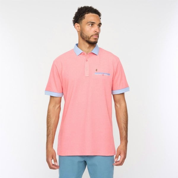 Gabicci G52X09 Mens Short Sleeve Oxford Jersey Polo Shirt Gabicci Classic - CORAL