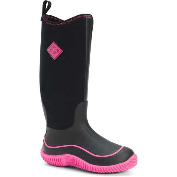 Muck Boots Hale Pull On Women's Wellington Boots in Black/Pink