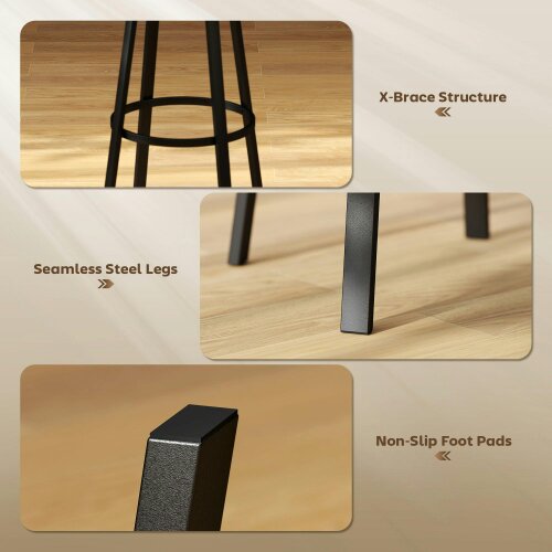 Wyld Haus Namto Set Of 2 Brown And Black Industrial Steel Frame Bar Stools