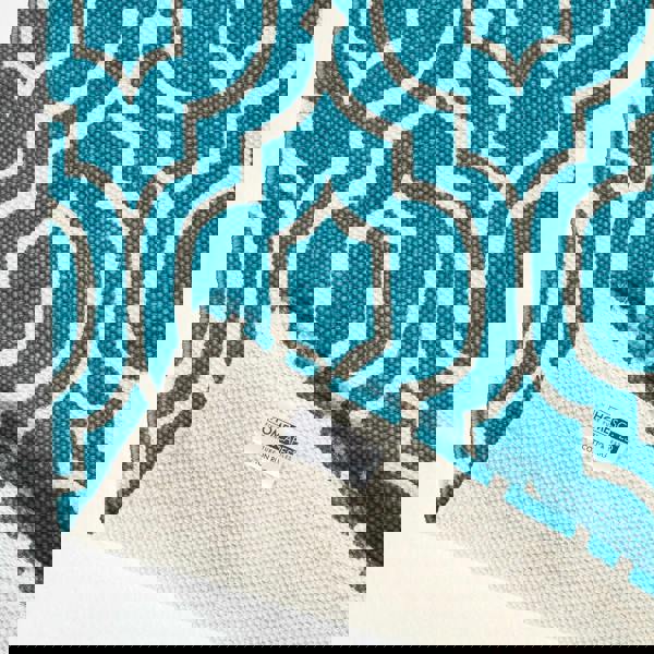 HOMESCAPES Riga 100% Cotton Printed Patterned Rug