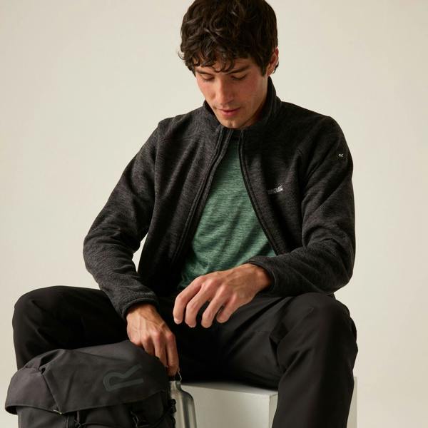 Regatta Mens Harrow Full Zip Fleece Jacket - Black Marl - 