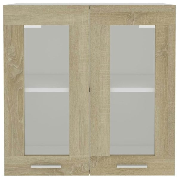 Berkfield Hanging Glass Cabinet Sonoma Oak  60x31x60 cm Engineered Wood