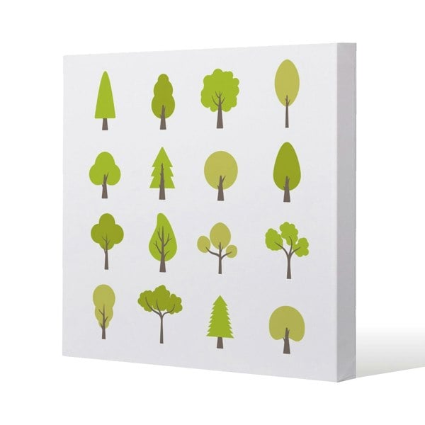 Benjamin Tate Design Tree Illustrations Slim Style Canvas Print  30x30cm , 15mm Slim Real wood.