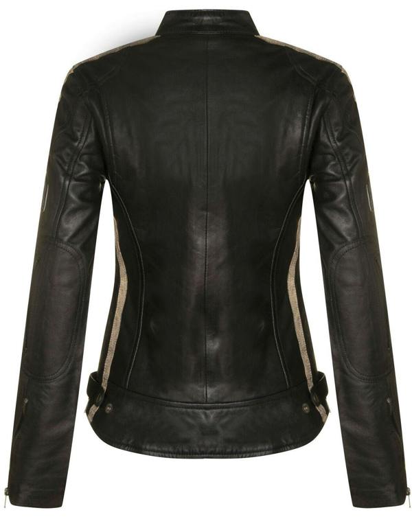 Infinity Leather Womens Leather Biker Racing Badges Jacket-Agadir
