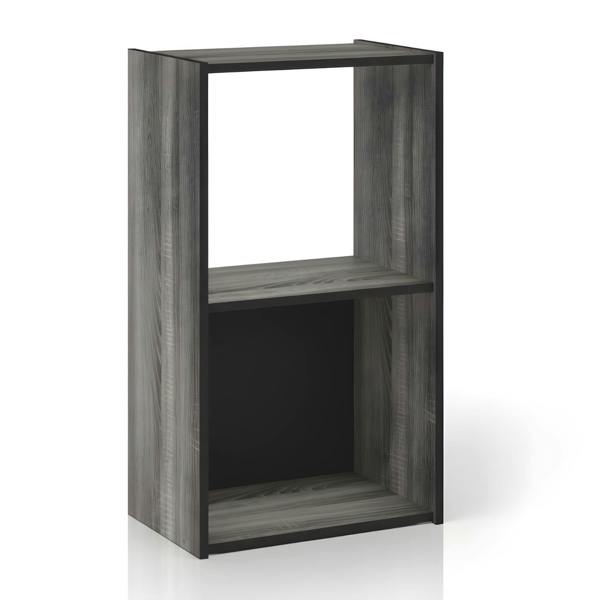 WALPLUS Pelli Cubic Storage Cabinet, 2x1, French Oak Grey/Black designed for practical home storage