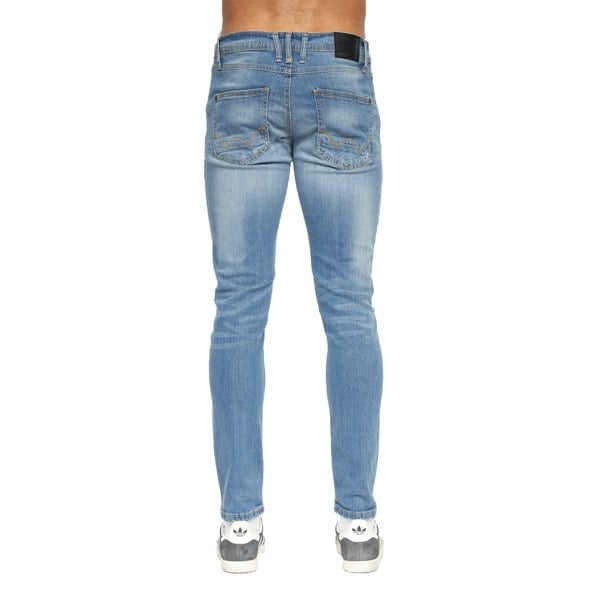 Duck and Cover Mens Tranfold Slim Jeans - Light Wash