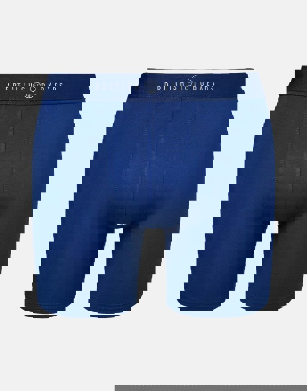 British Boxers Multipack 4 Pairs of Men's Bamboo Stretch Trunks – Navy & Grey Marl Stripes