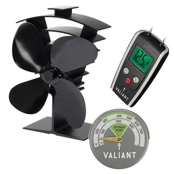 Premium IV Stove Fan, Green Thermometer and Moisture Meter