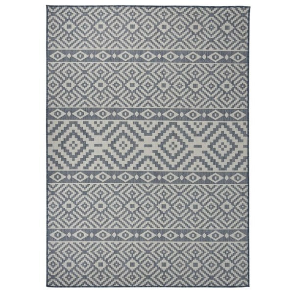 Berkfield Outdoor Flatweave Rug 200x280 cm Blue Stripes