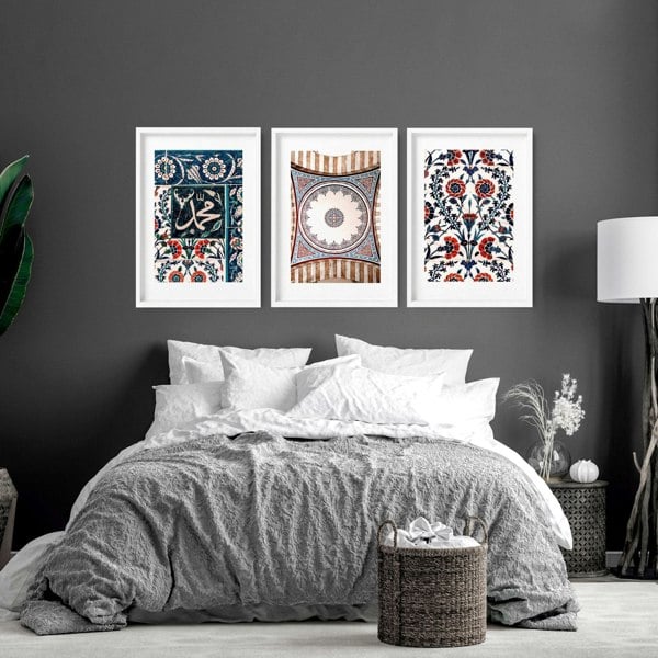 Islamic Art and geometry | set of 3 Bedroom wall art