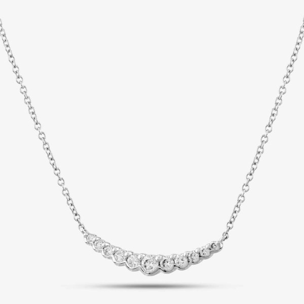 T. H. Baker 18ct White Gold 0.52ct Brilliant Cut Graduated Curve Necklace LG255/NA