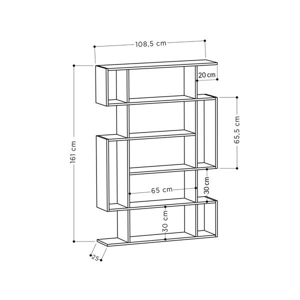 Decortie Mito Modern Freestanding & Wall Mounted Bookcase Sonoma 5-Tier Display Unit Tall for Home & Office 161cm