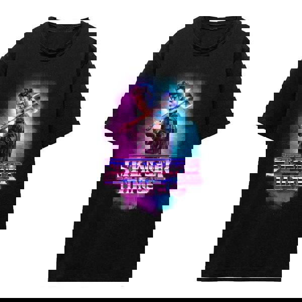 Stranger Things Womens/Ladies Steve Harrington Burst T-Shirt - Black - 