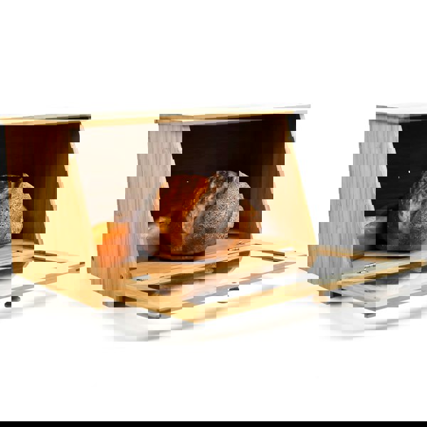 Maison des Cadeaux Bamboo Bread Bin with Acrylic Window