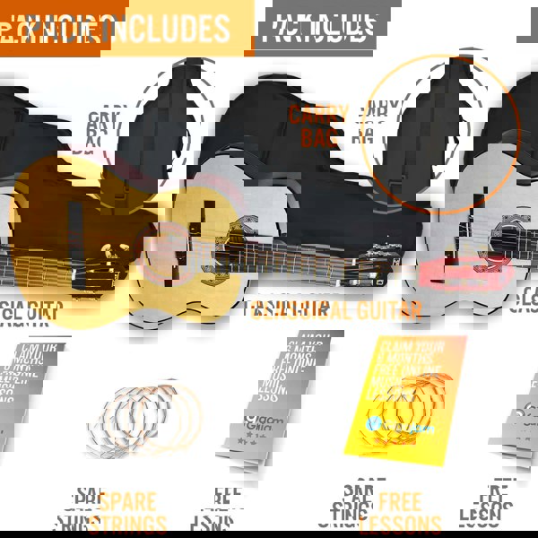 3rd Avenue Full Size Classical Guitar Pack Natural Classical Guitars#Colour_Natural