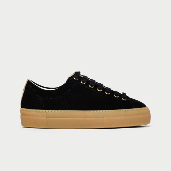 Calla Shoes Saturn - Black & Champagne Wide Fit Trainers