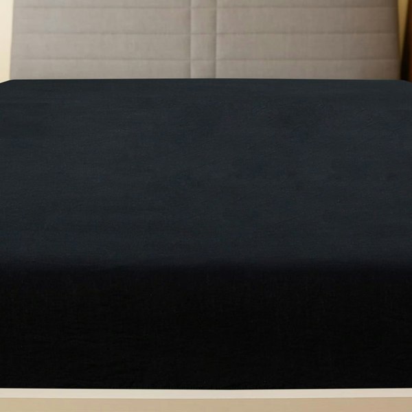 Berkfield Jersey Fitted Sheet Black 90x200 cm Cotton