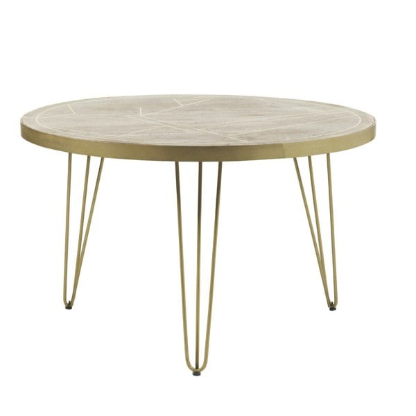 IH Design Round Solid Wood Dining Table 4 Seats Barbuto Light Mango