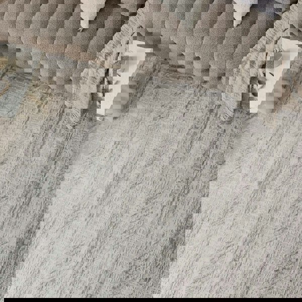 abstract rug, grey-cream colours, anti-allergic, and non-static properties