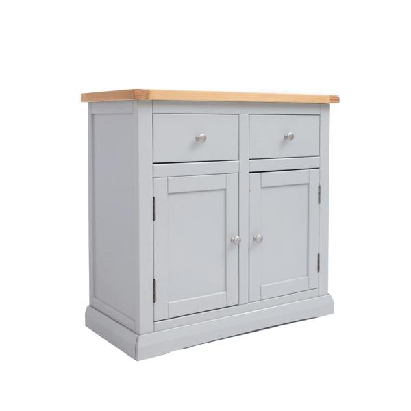 Cabinet Bits Loreo Light Grey 2 Drawer 2 Door Sideboard Chrome Knob