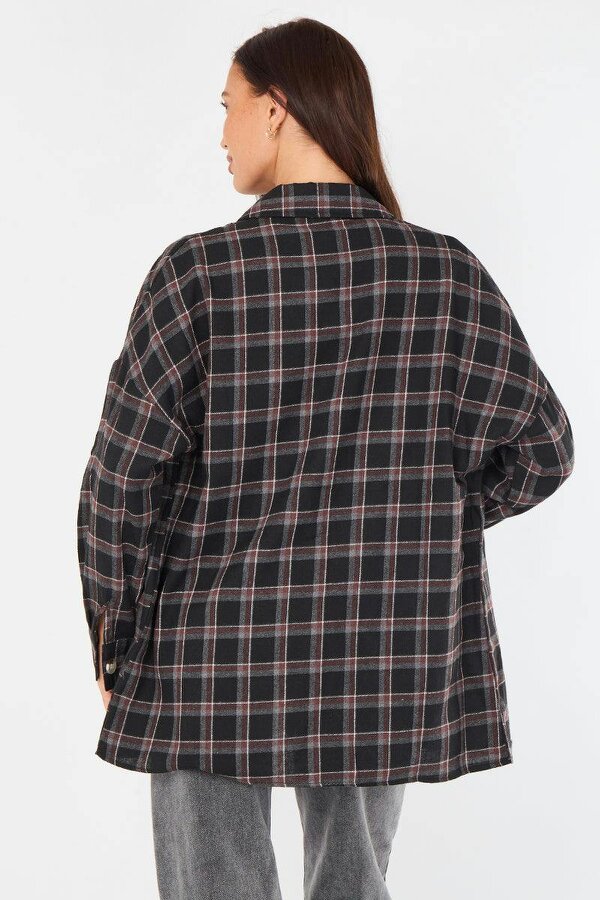 Elaina Fashion Oversized Checkered Shirt