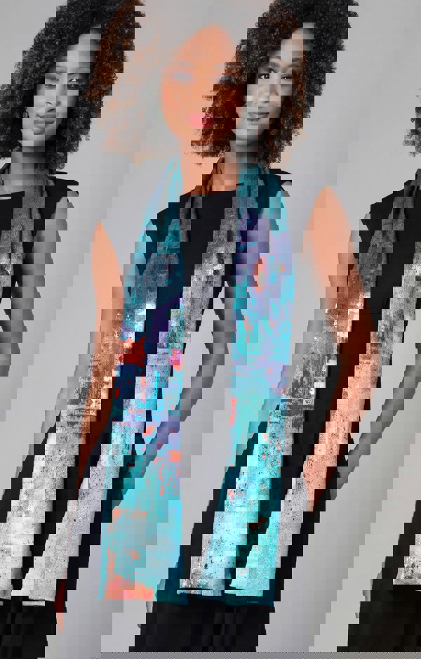 Alie Street London Azra Woven Scarf Aquatic Ombre