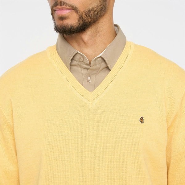 Gabicci G54K01 Mens Plain Vee Kneck Knit Gabicci Classic - PINEAPPLE
