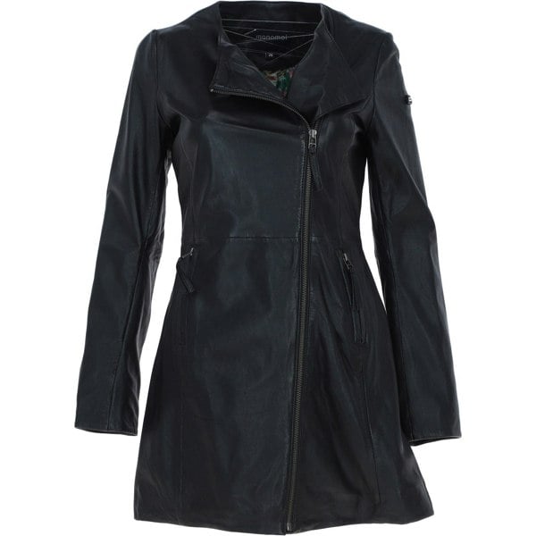 Real Leather Three Quarter Side Zip Jacket: aroma
