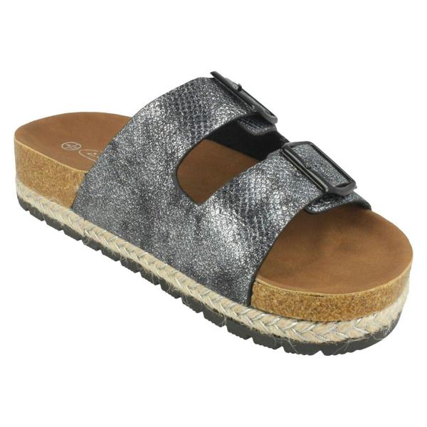 Spot On Ladies Spot On Double Strap Mules F10898