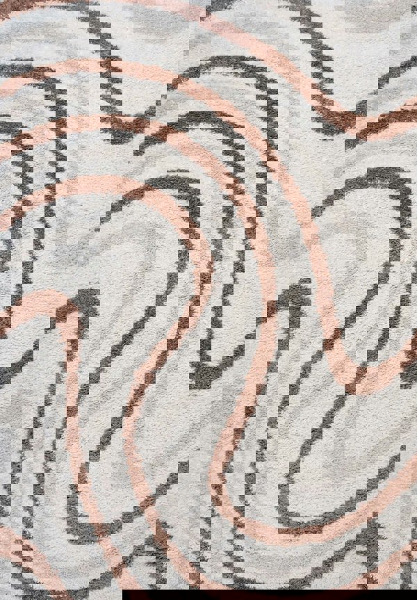 Moodi Shaggy Cream/Brown Rug, Striped design, soft pile | THE RUGS