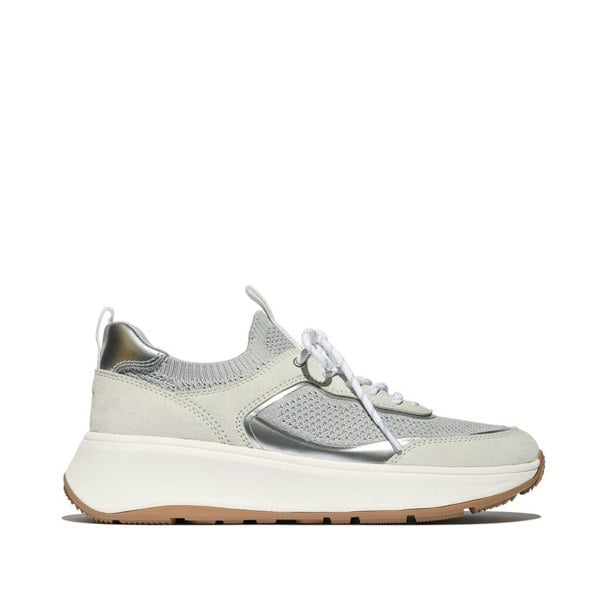 FitFlop F-MODE  SUEDE/KNIT Womens Trainers Urban White/French Grey