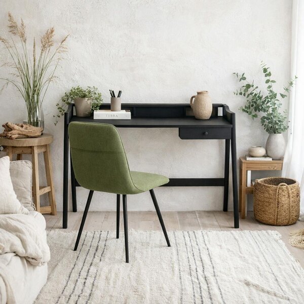 Wyld Haus Heppt Black Wood Veneer Desk 1 Drawer