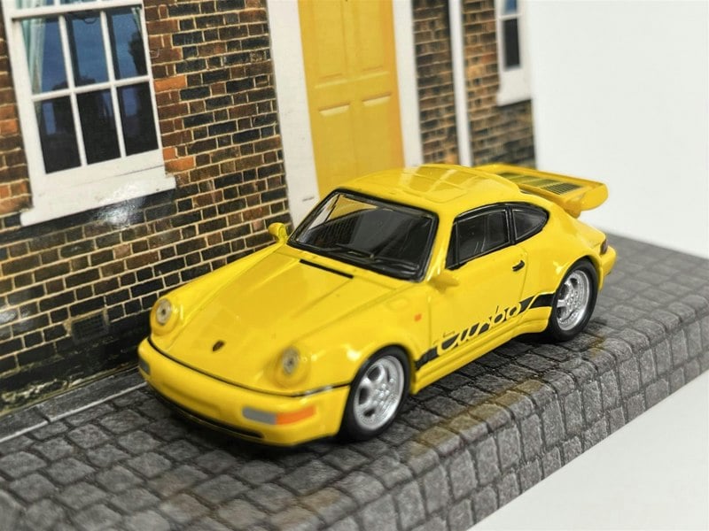 Tarmac Porsche 911 Turbo Yellow 1:64 Scale Tarmac Works Schuco T64S009YL