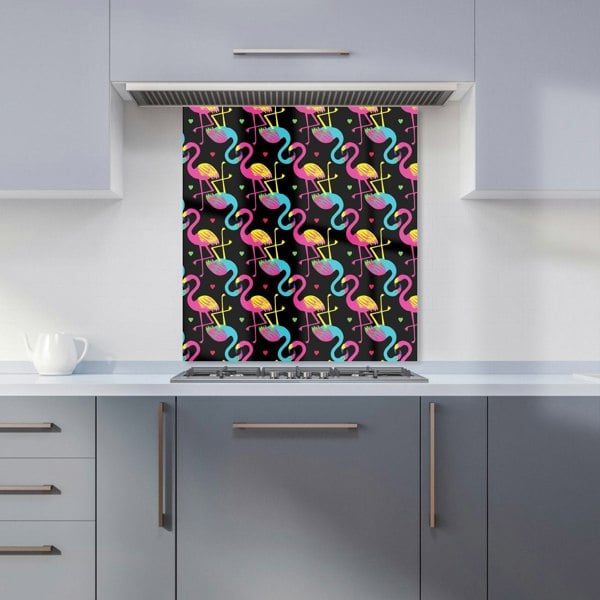 Warren Reed - Designer Vivid Flamingo Pattern Kitchen Splashback