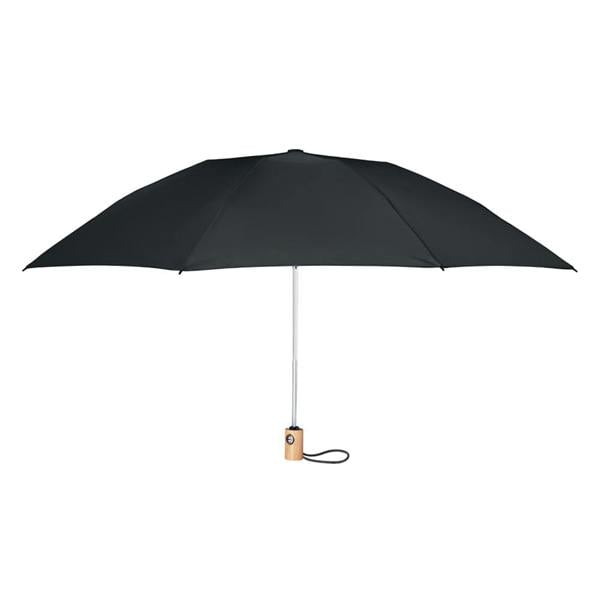 MidOcean Leeds Bamboo 190T Folding Umbrella - Black - 