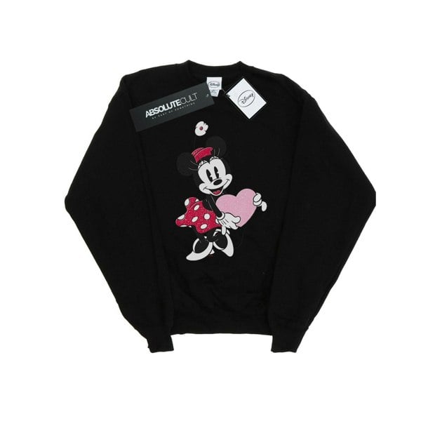 Disney Girls Minnie Mouse Love Heart Sweatshirt - Black