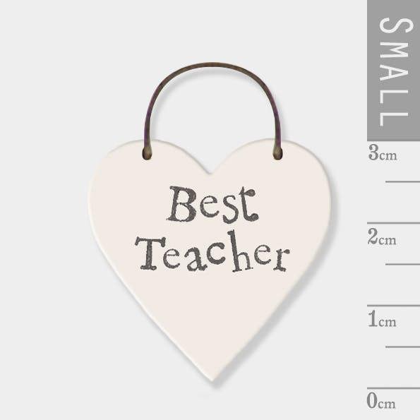 Mini Wooden Heart – Best Teacher Hanging Sign