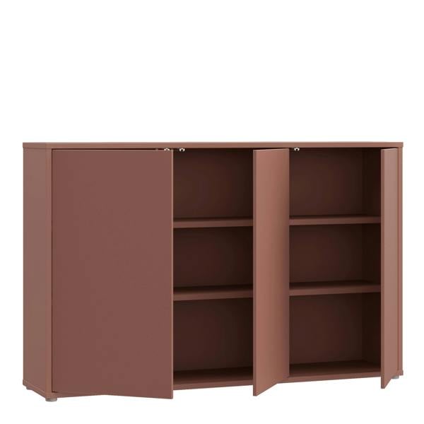 Furniture To Go Alice Springs 3 Door Sideboard with Push-to-Open Doors in Terracotta