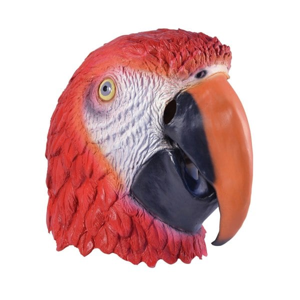 Bristol Novelty Unisex Parrot Rubber Head Mask - Red/White/Black/Orange