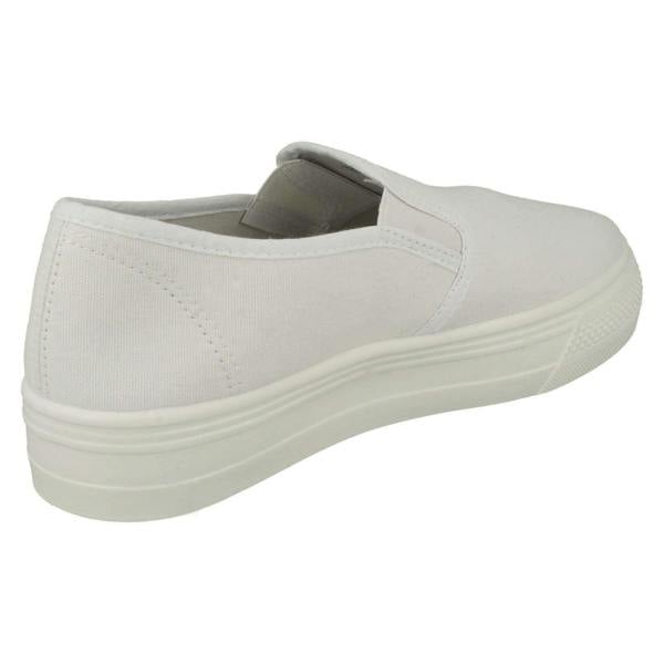 Spot On Ladies Spot On Platform Canvas Pumps F80522