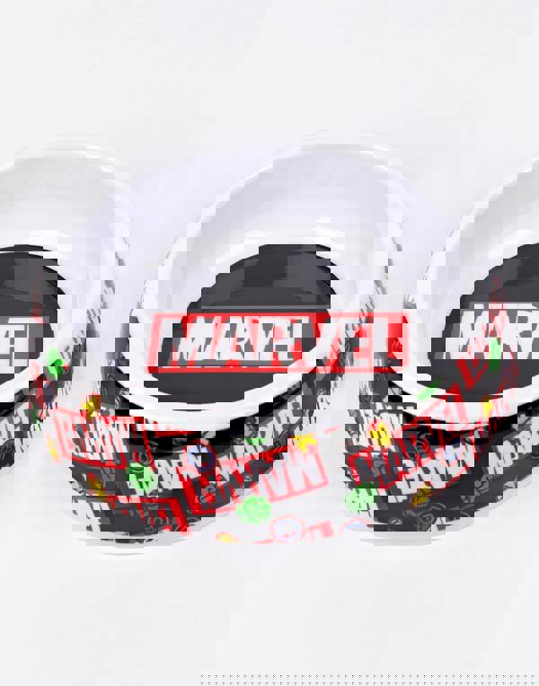 Marvel Unisex Black Logo Bowl , Collar , Charm and Lead Gift Set