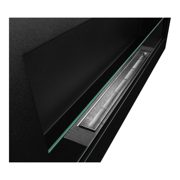 BIOFireplacesGMT Biofireplace Modern Wall Mounted Fireplace 900x400 Black Structural Matt with Glass