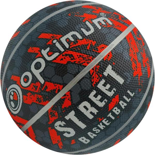 Street Basketball Size 7 – Black/Orange, Durable Grip for All Surfaces - Optimum