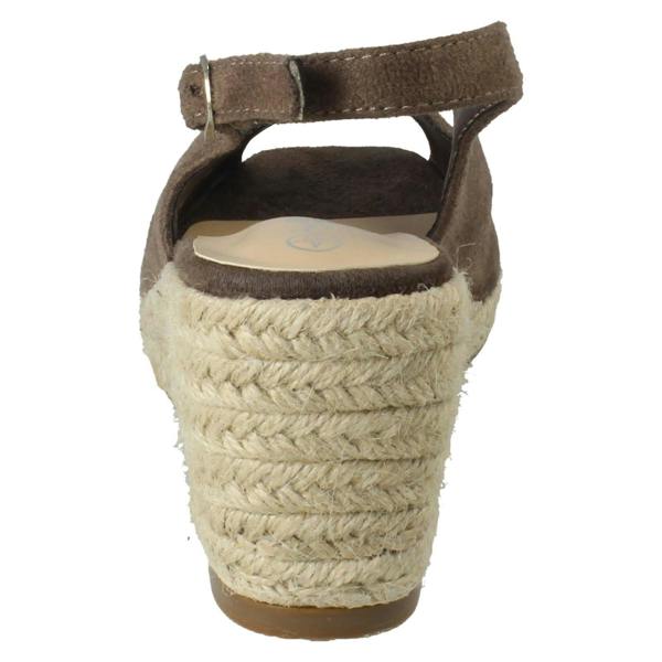 Anne Michelle Ladies Anne Michelle Microfibre Wedge Heel Squared Toe Sandals F2306