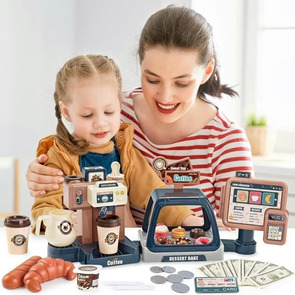 deAO Toys Pretend Kitchen Play Store Coffee Playset