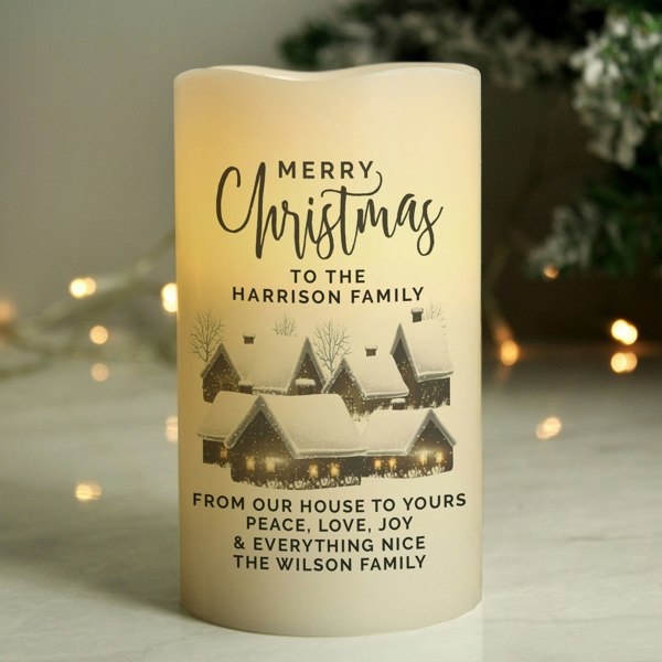 Personalised Memento Company Personalised Christmas Town LED Candle