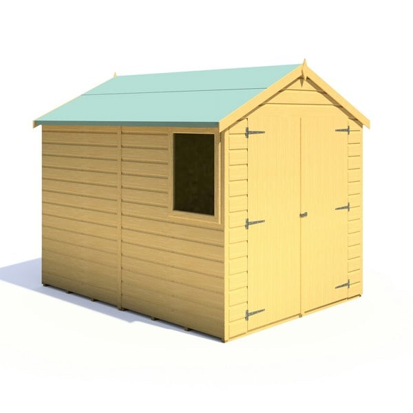 Shire Warwick Double Door 8x6 12mm interlock Clad wooden Shed