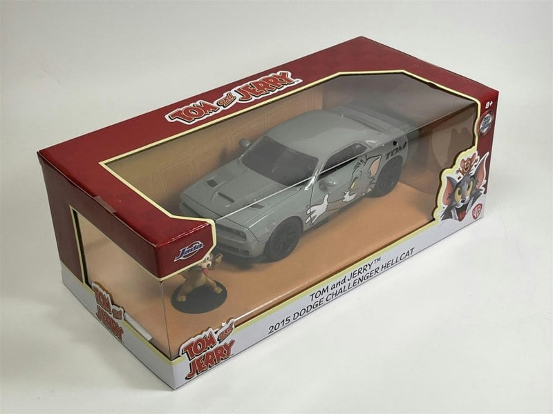 a toy car in a box