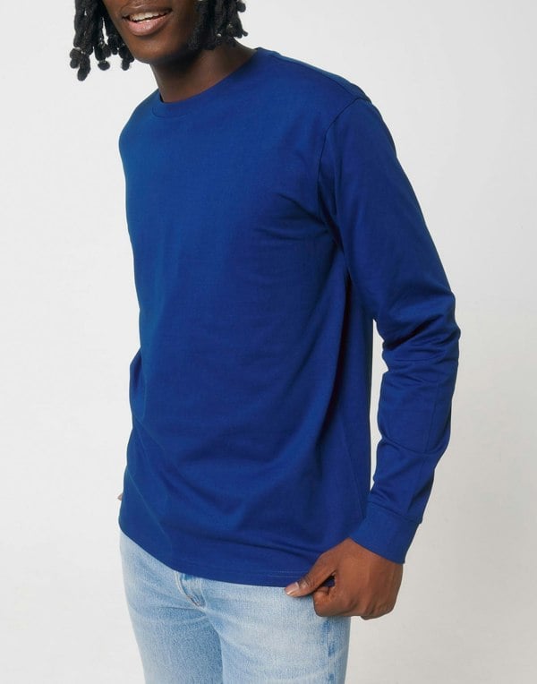 Men's Organic Cotton Jersey Long Sleeve T-Shirt – Royal Blue - British Boxers